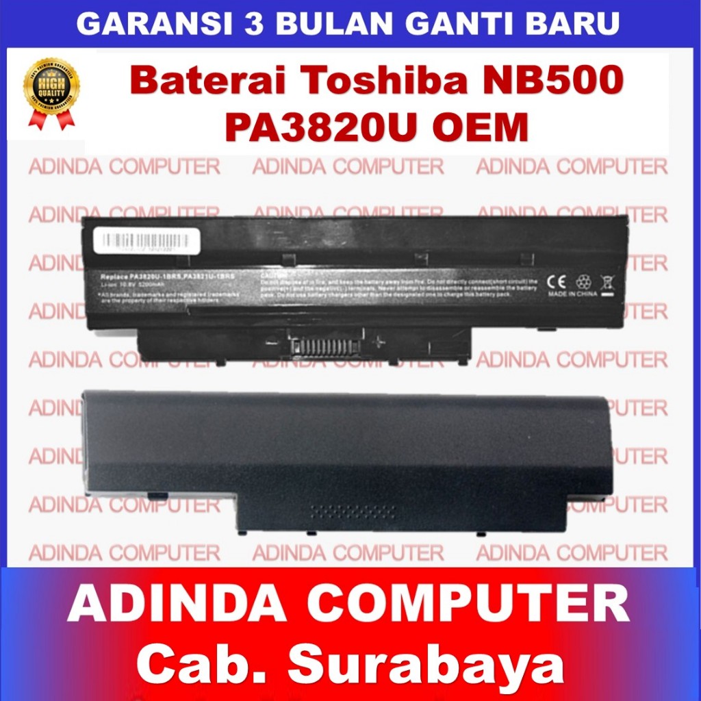 Baterai Toshiba NB500 Dynabook MX N300 N301 NB555 NB500 T210D T215 T230D T235 PA3820U-1BRS PA3821U-1