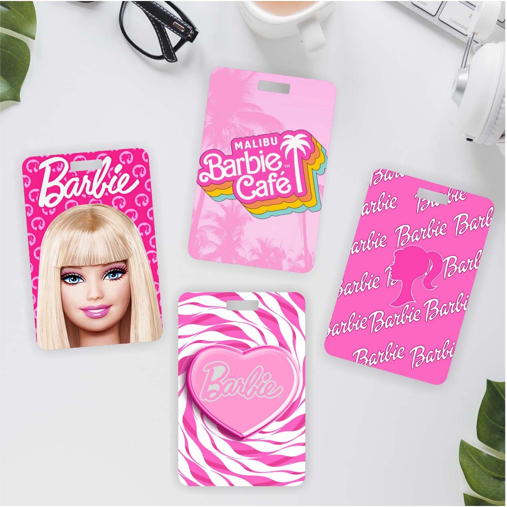 

LANYARD CARD HOLDER Name Tag Motif Barbie Pink Kartu E-money Brizzi Flazz MRT Kantor Sekolah