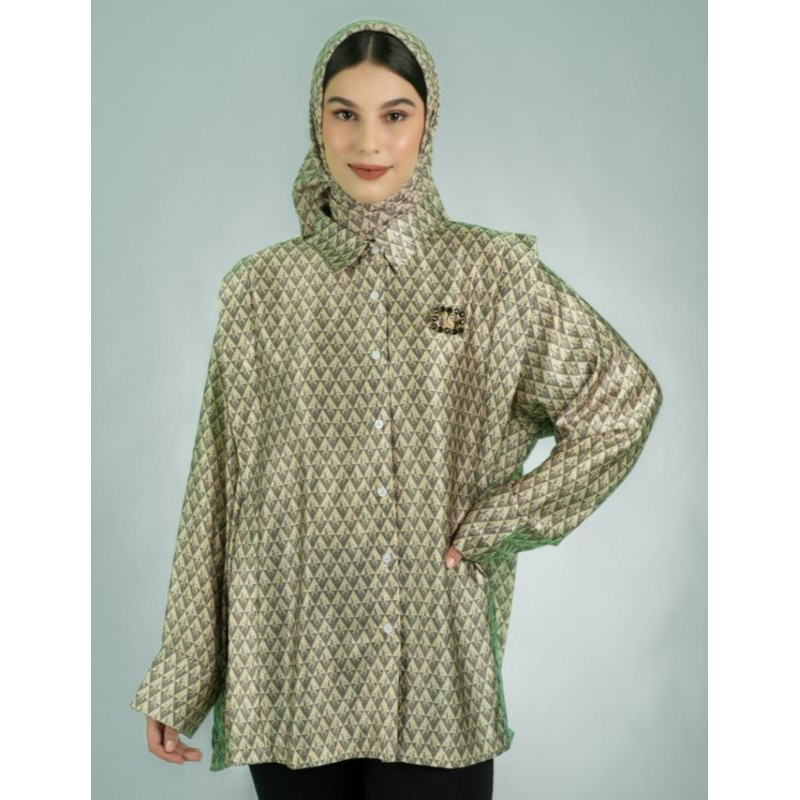 La Sabelle Henne Blouse Garden Olive (Monogram Lasabelle)