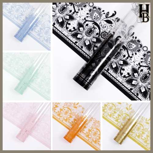 

20 LEMBAR Lace Flower Paper Wrap Florist Packaging Waterproof Bouquet OPP Korean Style 6129