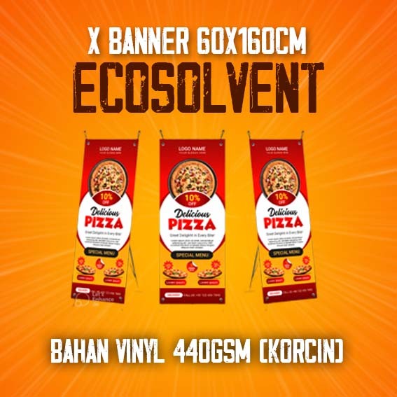 X Banner Bahan Vinyl 440gsm Ecosolvent