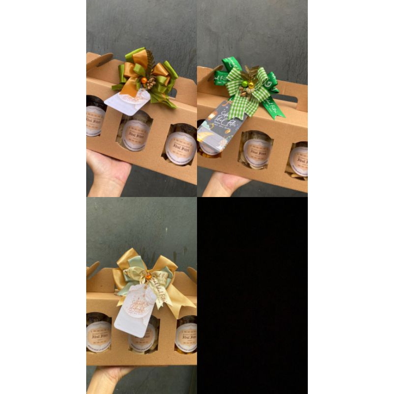 

HAMPERS LEBARAN / GIFT BOX IDUL FITRI / NATAL 500 ML KUE KERING MUAT 3 TOPLES