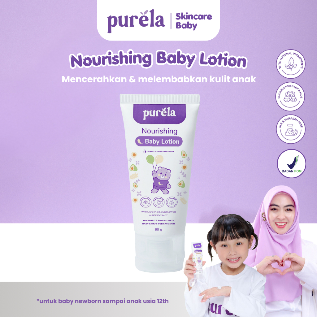 Purela Nourishing Baby Lotion 60gr Perawatan Pencerah Pemutih Kulit Anak