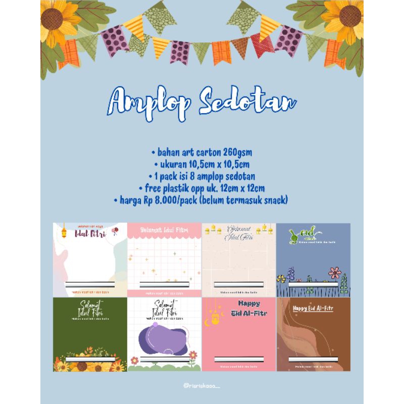 

amplop Lebaran sedotan dan snack