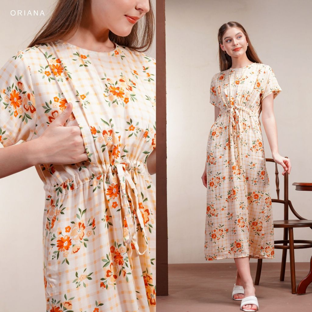 Oriana Homewear Daster Panjang Busui Astrid Collection I Daster Busui Sizing