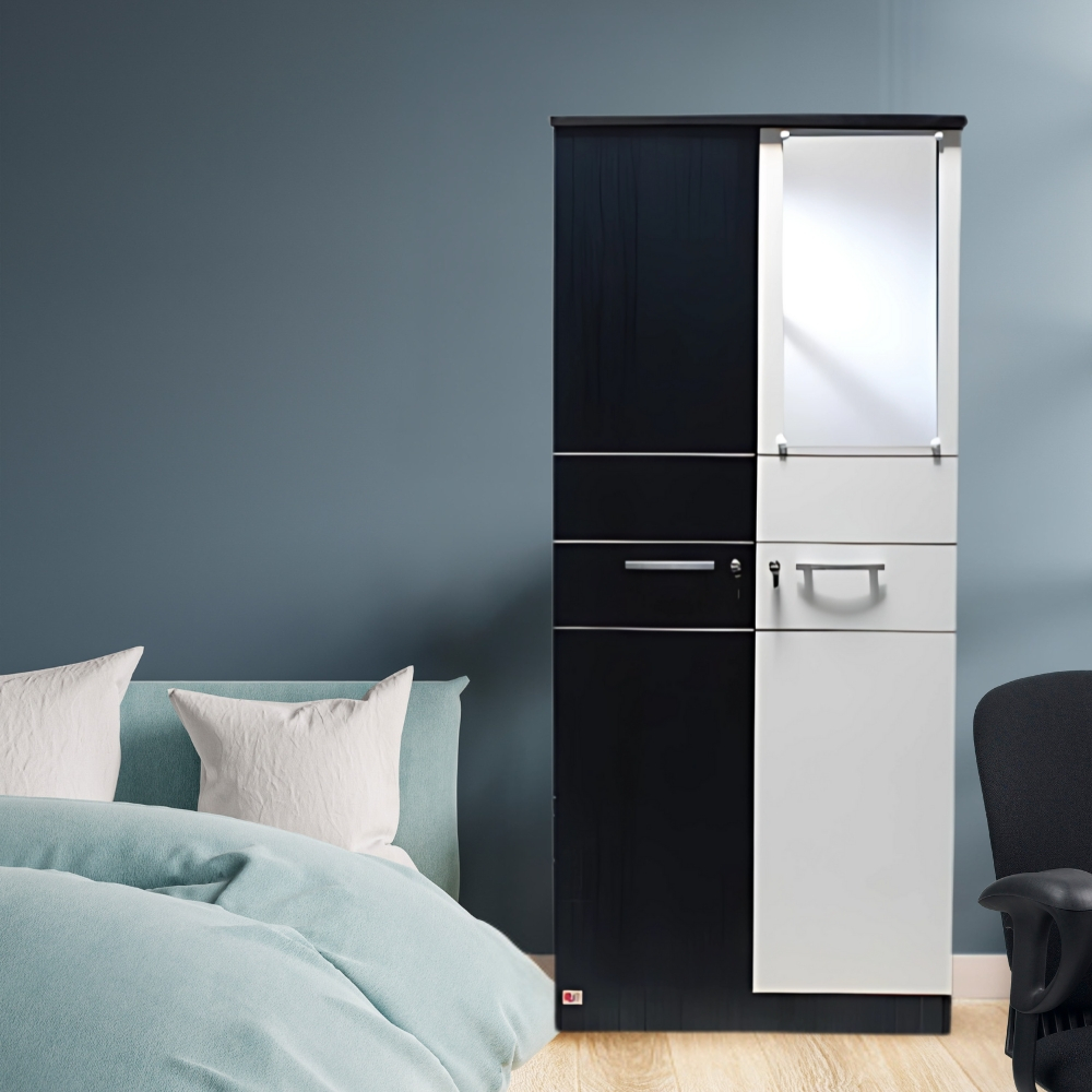 RAMYA FURNITURE LP 201 SW (Lemari Pakaian 2 Pintu Swing + Cermin)