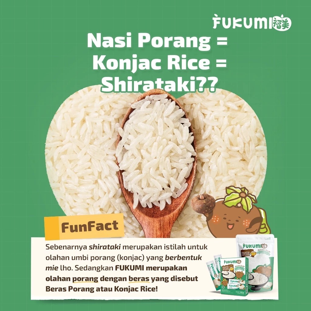 

PROMO FUKUMI Beras Porang Pouch 1 Kg - Shirataki / Konjac Rice