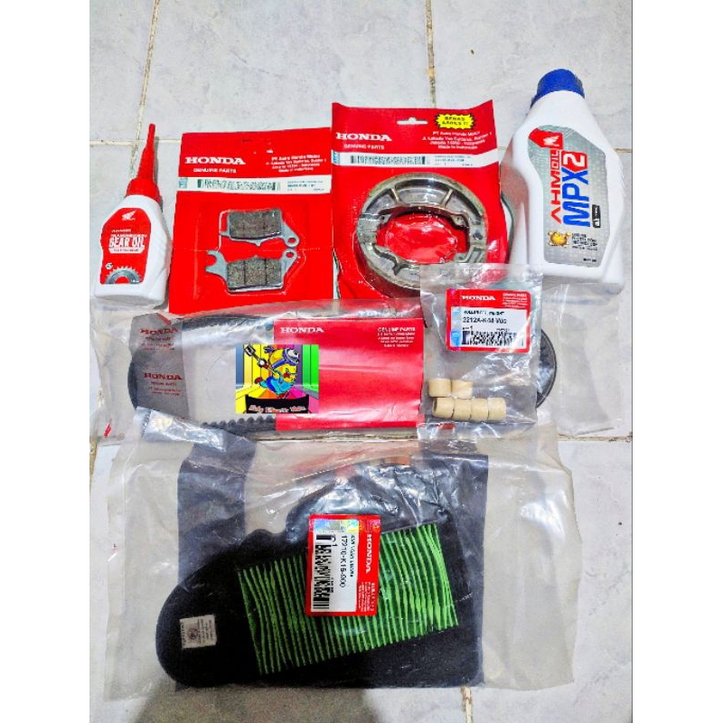 Kampas rem depan belakang Oli Mpx2 Vbelt roller K44 filter udara STATER HALUS Honda Beat Scoopy Vari
