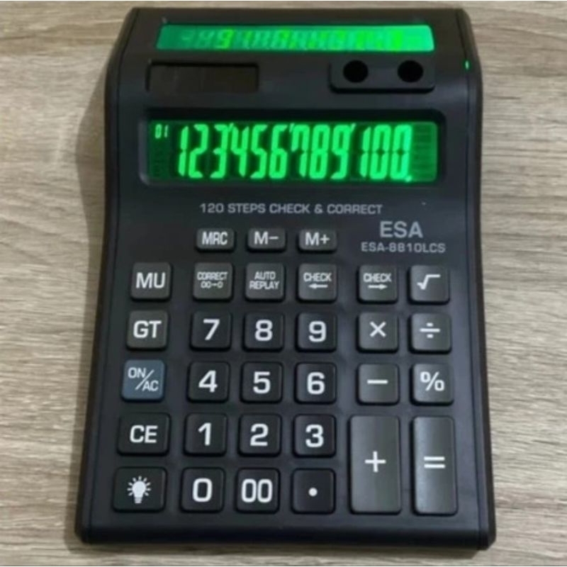 

KALKULATOR LAYAR LCD LED MENYALA CALCULATOR BESAR ESA 8810 12 DIGIT CEK ULANG 2 LAYAR BOLAK BALIK