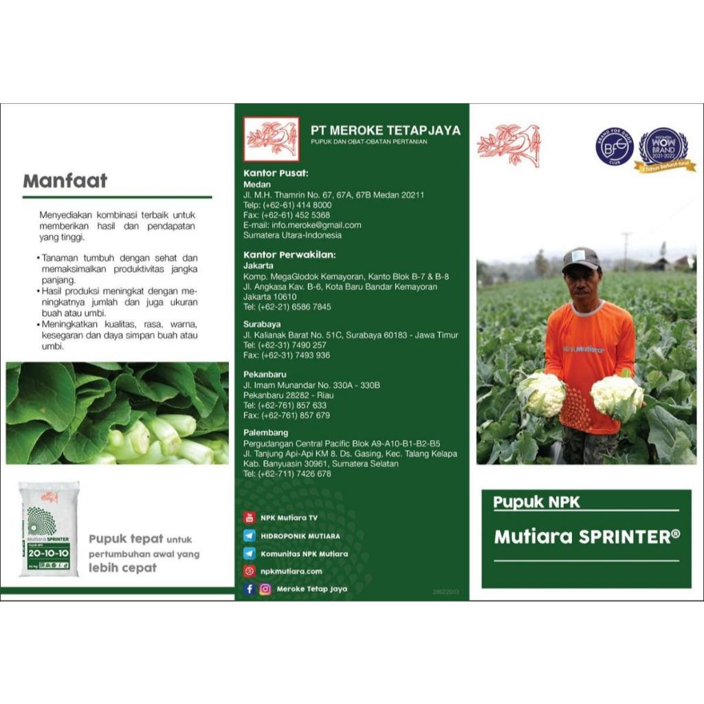 Liceriashop17 Npk Mutiara Sprinter 20-10-10 Repack 1Kg Npk Mutiara Pupuk Tanaman Pupuk Daun Pupuk