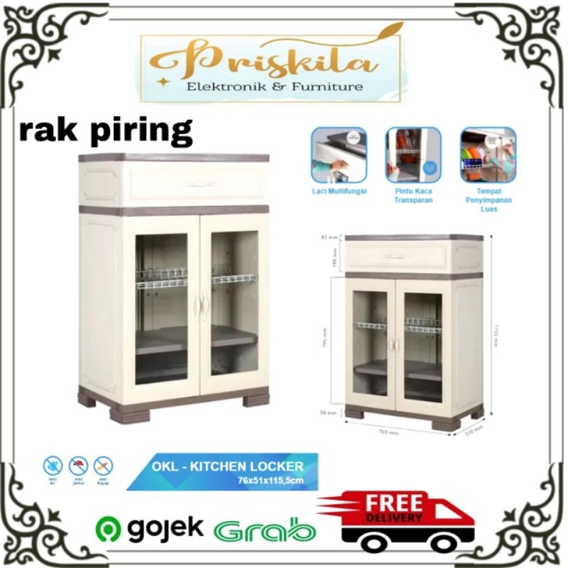 lemari piring plastik/ lemari piring kecil / lemari olymplast/ furniture Palembang