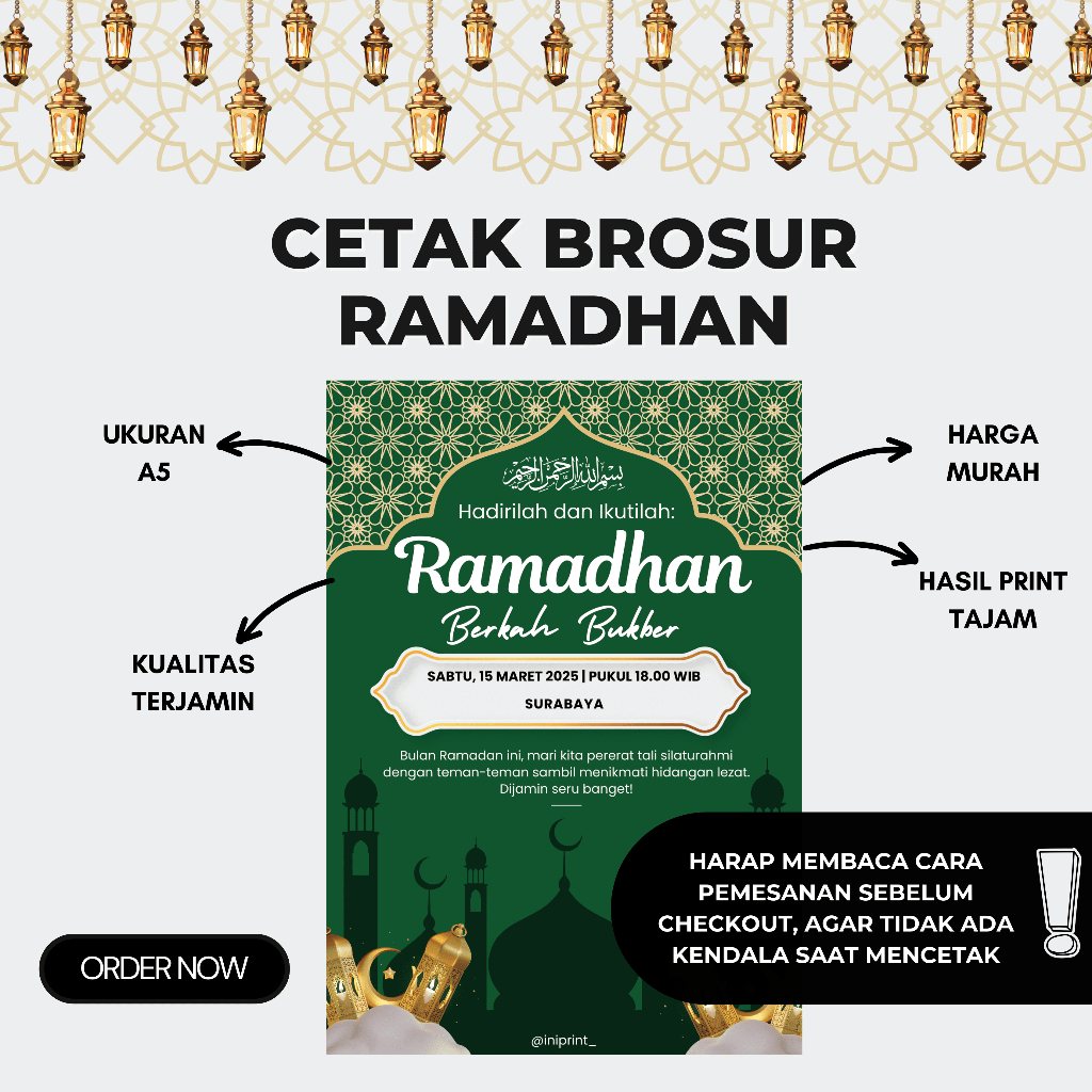 

Brosur Buka Puasa Ramadhan / Ukuran A5 / ARTPAPER 150 / Brosur Ramadhan Murah / Brosur Custom