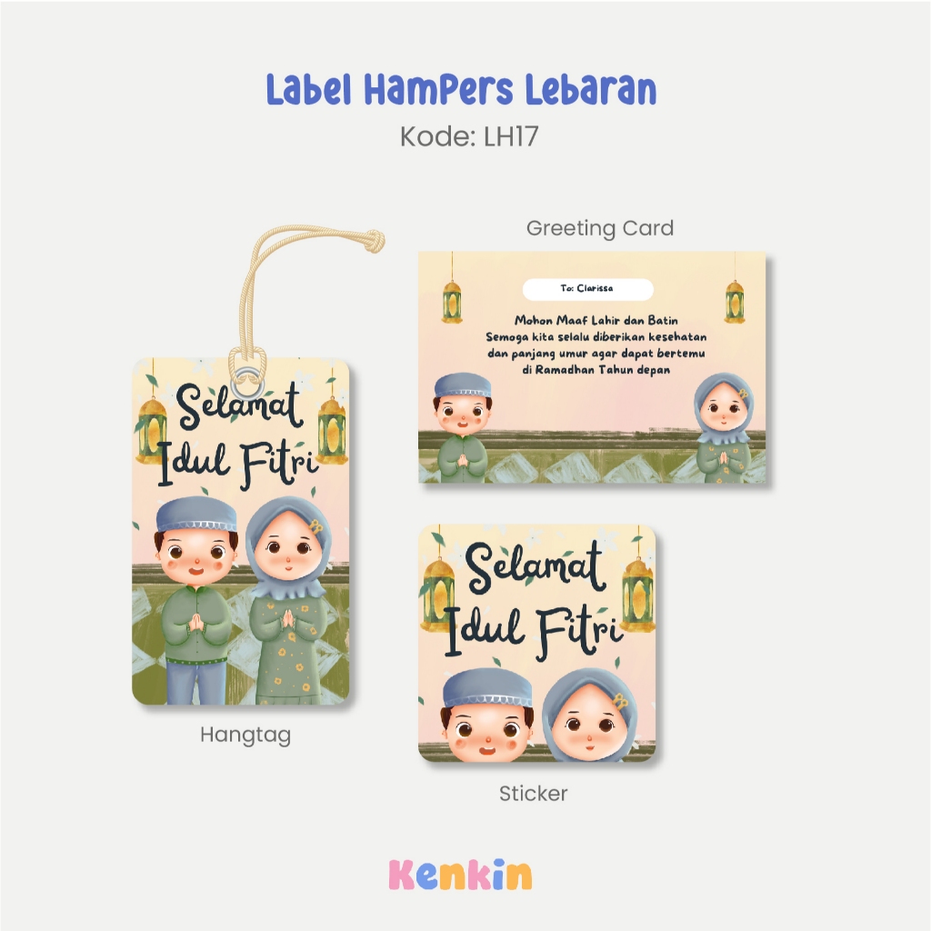 

Hangtag, Kartu Ucapan, Stiker Lebaran Idulfitri/ Paket 3in1 Label Hampers Lebaran