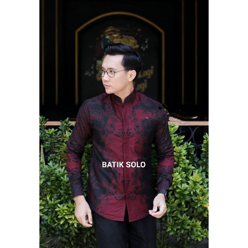 KEMEJA BATIK KRAH KOKO LAPIS FURING LENGAN PANJANG SLIMFIT