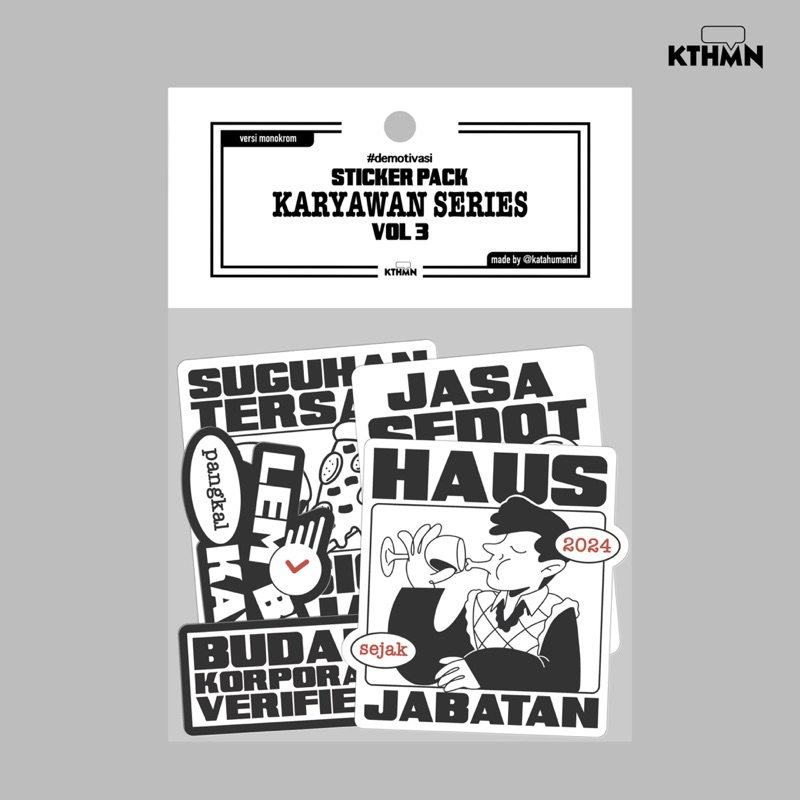 

Karyawan Series Vol. 3 (Versi Monokrom) - Sticker Pack | SP - 070
