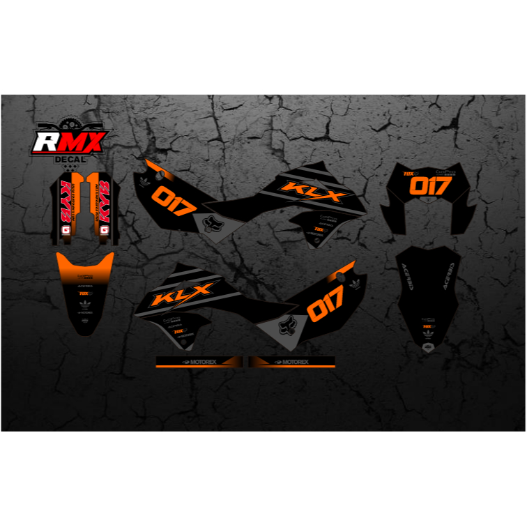 DECAL KLX 150 2023 FULLBODY (014) DEKAL STIKER KLX S SM SE 2024 2025 HITAM OREN, MERAH, KUNING, HIJA