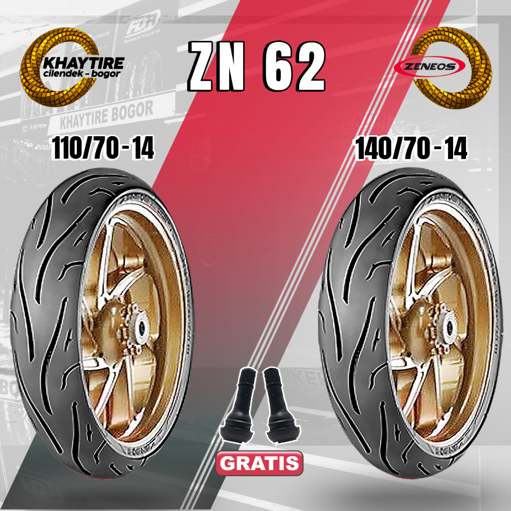 Sepasang Ban Motor Aerox ZENEOS ZN62 110/70 & 140/70 Ring 14 Tubeless