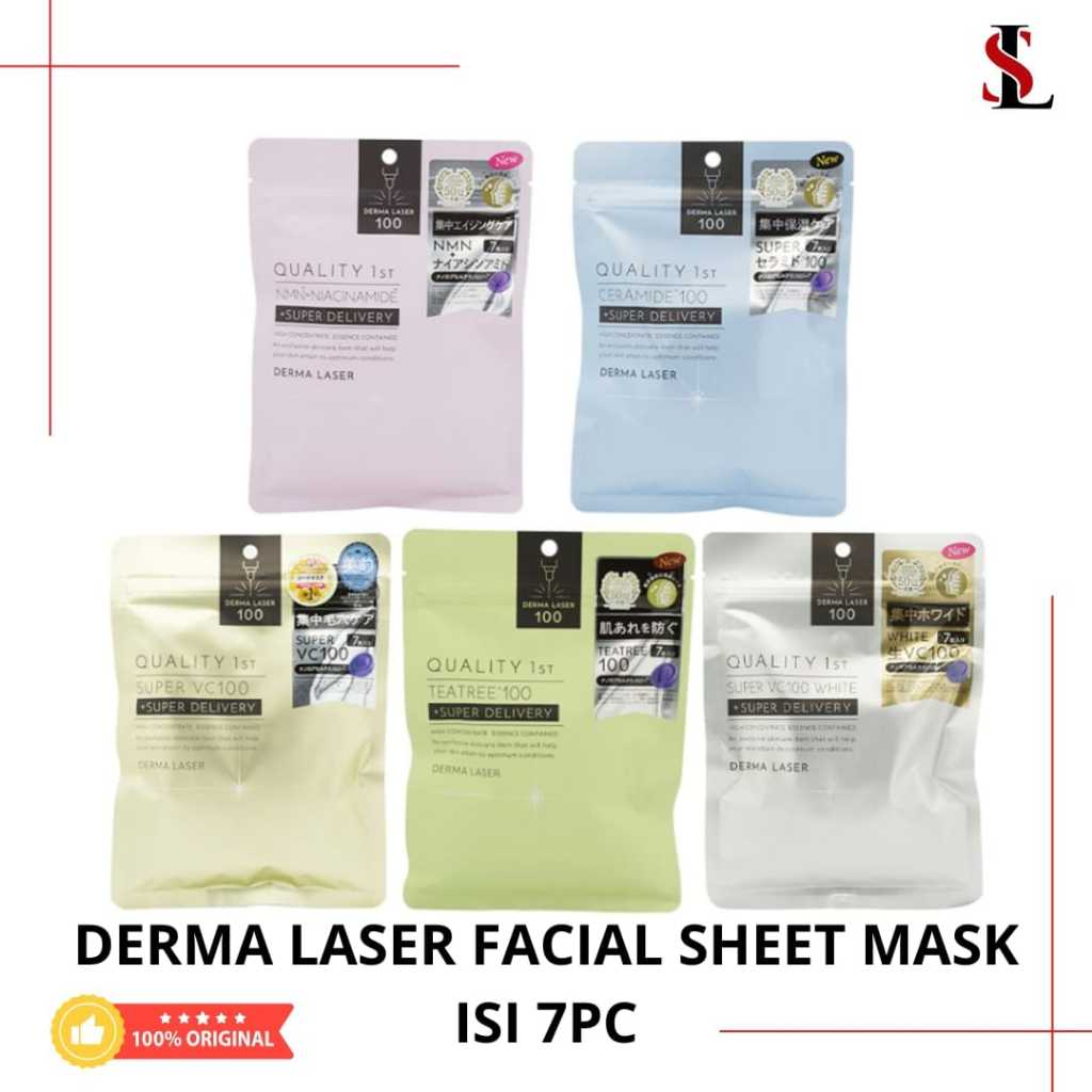 Derma Laser Super VC100+ Glutathione Face Mask Masker wajah Japan Original