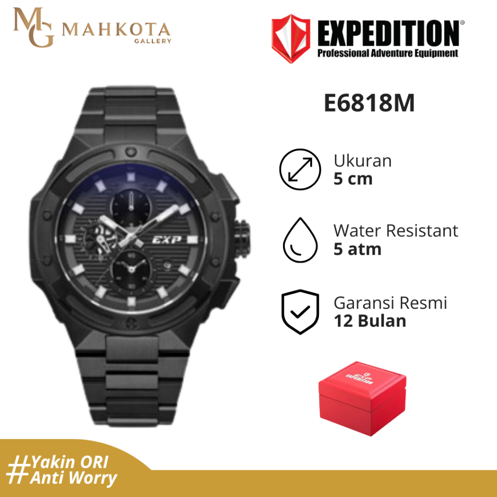 Jam Tangan Pria Chronograph Aktif S. Expedition Seri E6818M Original dan Bergaransi Jam Palembang
