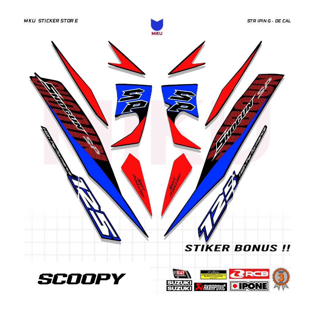SH04b Stiker Suzuki Shogun 125 SP Sticker Striping Motor Shogun 125 SP 2007 2008 2009 Variasi Racing