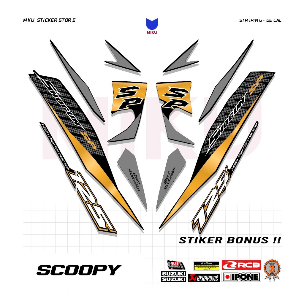 SH05b Stiker Suzuki Shogun 125 SP Sticker Striping Motor Shogun 125 SP 2007 2008 2009 Variasi Racing