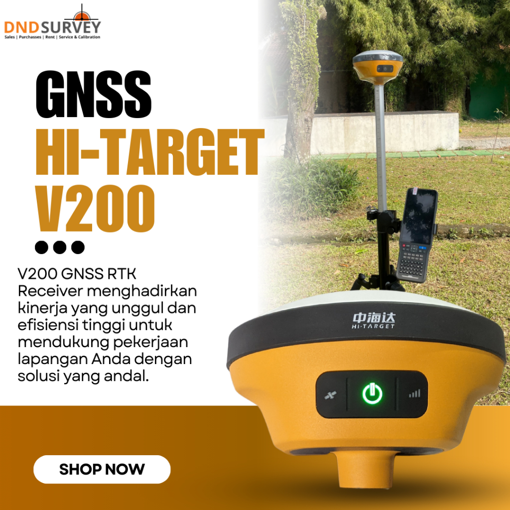 Gps Rtk Hi-Target V200 Gnss Rtk Geodetik Baru Bergaransi
