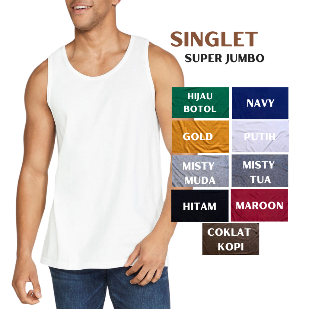 Singlet Jumbo Kaos Dalam Big Size Jersey Premium Dry fit