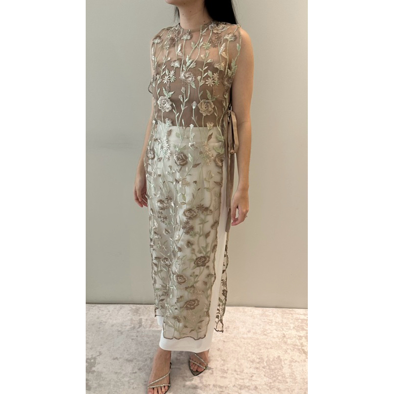 Outer brokat payet panjang