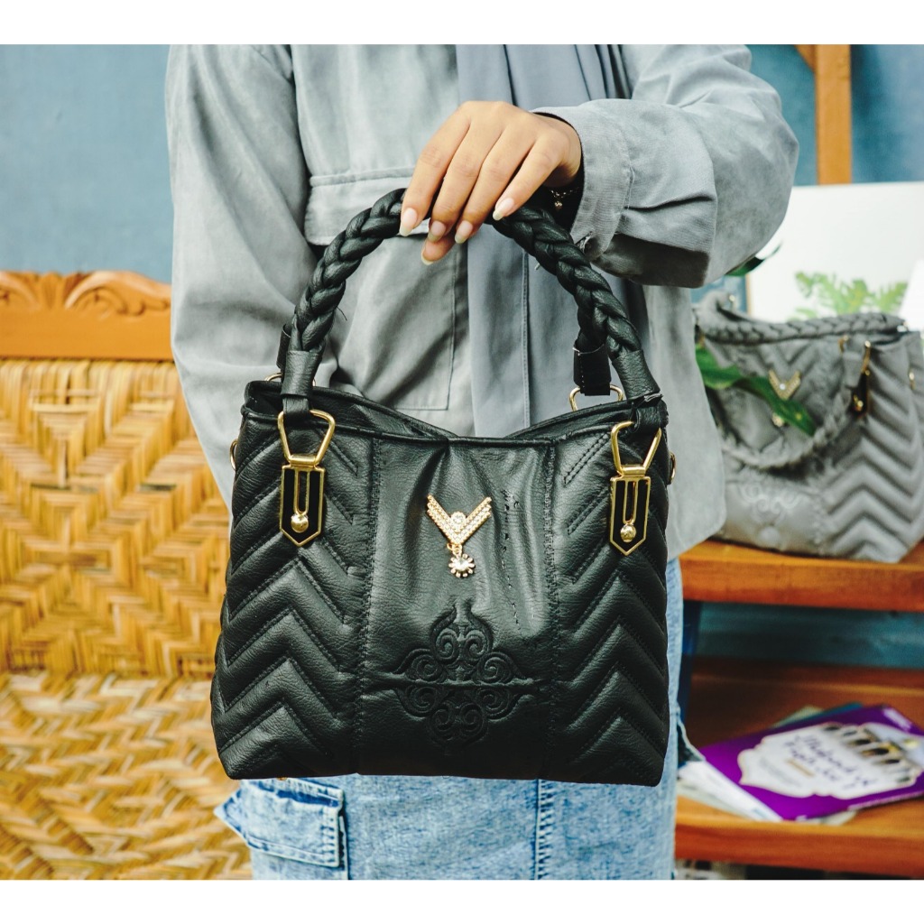 Tas Tangan Selempang Handbag Slingbag Wanita Bordir Kulit Sintetis Import Kekinian Terbaru best sell