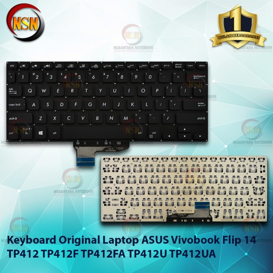 Keyboard Laptop For ASUS VivoBook Flip 14 TP412 TP412F TP412FA TP412U (Black)