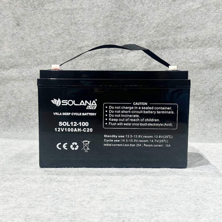 SOLANA LITE BATTERY UPS/SOLAR PANEL/VRLA DEEP CYCLE 12V 100AH AKI KERING VRLA100AH 12V 100AH BATERAI