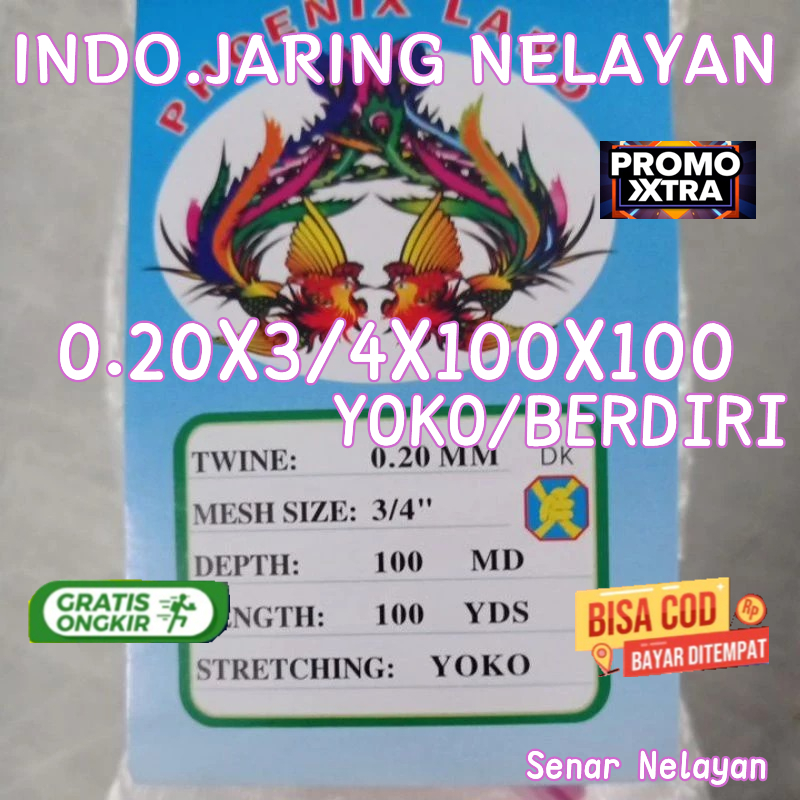 Jaring Ikan 0.20 3/4 Inchi 100md/100yd Jaring Ikan Senar Jaring Bahan Jala Jaring Jaring Bahan Ancor