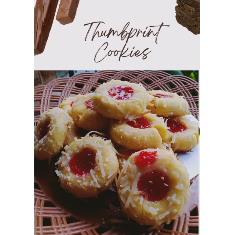 

THUMBPRINT COOKIES SELAI STRAWBERI MANIS LEGIT LUMER