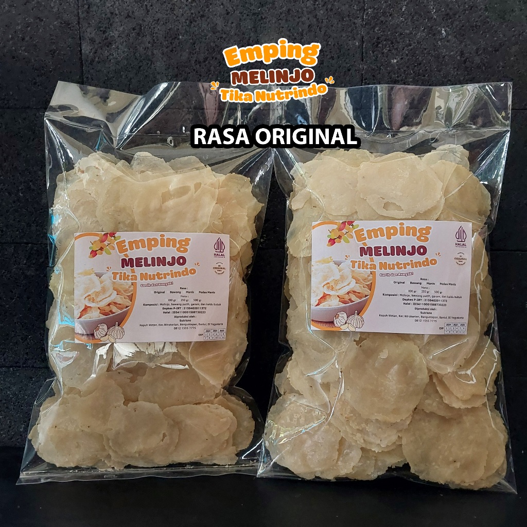 

Emping Melinjo Super Rasa Original Tika Nutrindo - Emping Mentah - Keripik - Oleh Oleh Khas Jogja