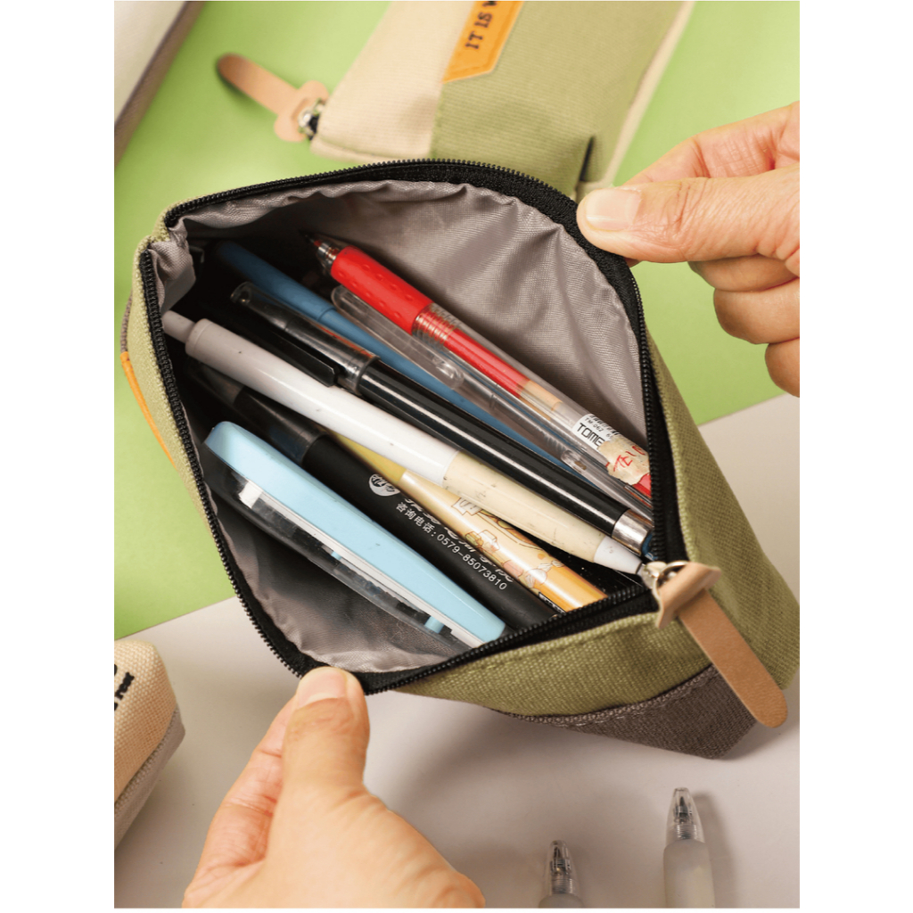 

Pencil Case Tempat Pensil Aesthetic Minimalis Calm Inverted Trapezoidal Kanvas TOME TM-G63152