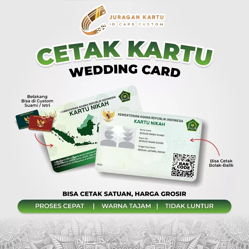 

Cetak ID Card Kartu Digital Fisik Kartu NIKAH Bisa Satuan Anti Luntur Bahan PVC Tebal 2 SISI