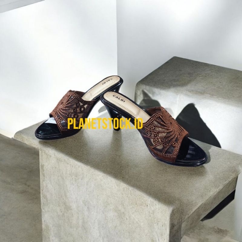 Sandal Calbi heels BBEX 2002 Coklat