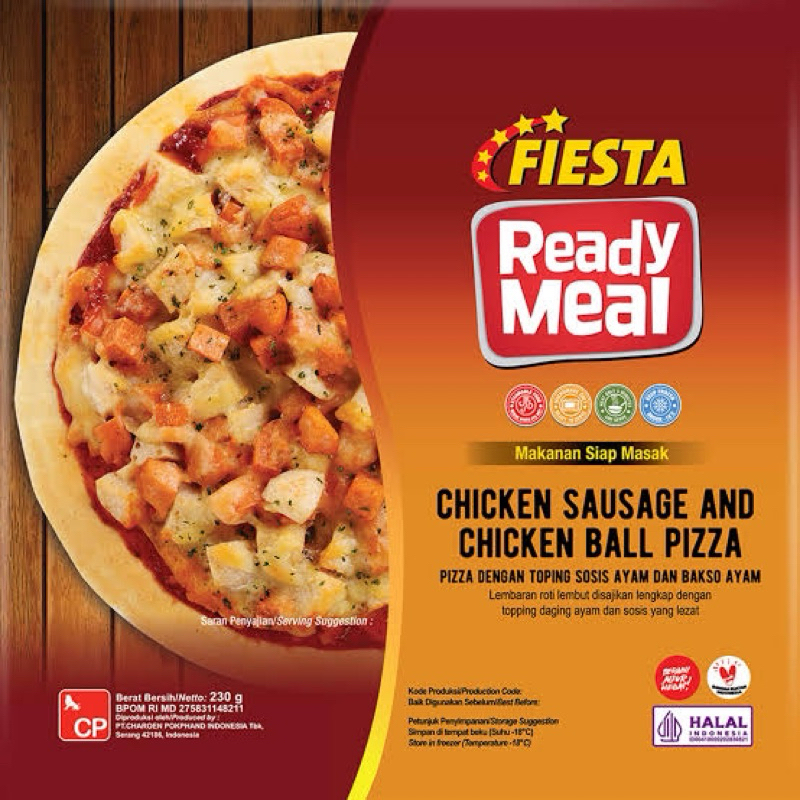 

PIZZA READY MEAL CHICKEN SAUSAGE & BALL 230 GR - FIESTA