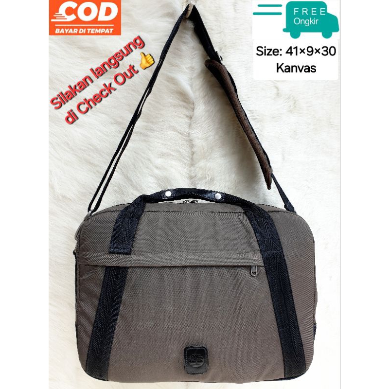 Timberland Tas Selempang Pria Handbag Kanvas Tas Kerja