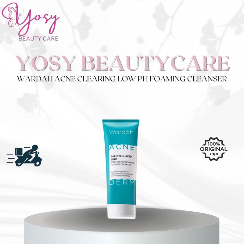 Wardah Acnederm Salicylic Acid zinc Acne Clearing Low pH Foaming Cleanser 100 ML Series - Sabun Cuci