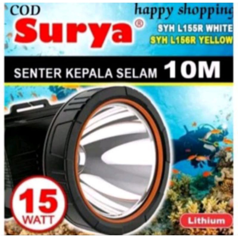 cuci gudang senter kepala surya 15 watt