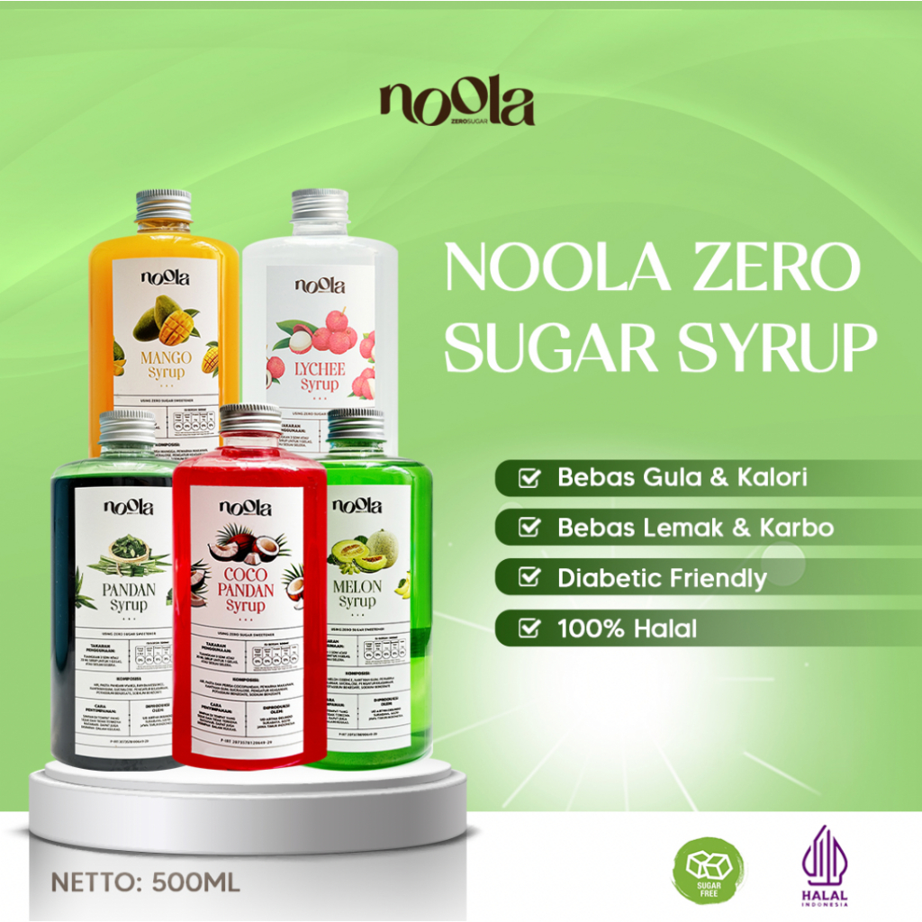 

NOOLA Zero Sugar Syrup 500ml / Sirup Sugar Free Bebas Gula