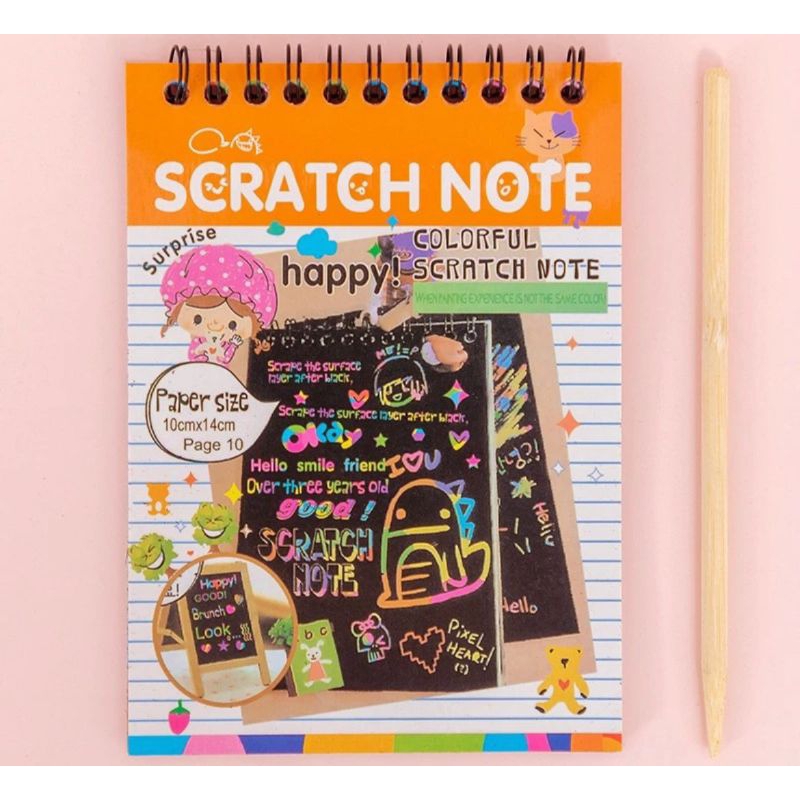 

Buku magic scratch note mini /buku gambar mini tulis gores ajaib warna warni