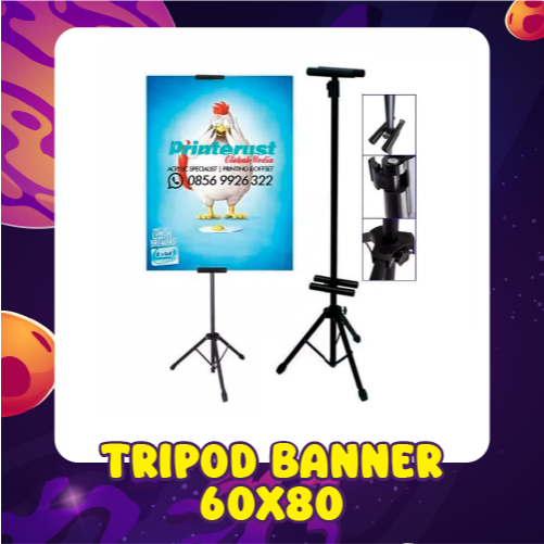 Tripod Banner 60x80 Foamboard / Impraboard – Kokoh & Berkualitas