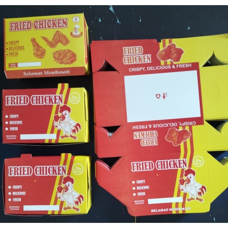 

Box Fried Chicken / Dus Fried Chicken Kertas Laminasi Voil Isi 50 Lembar