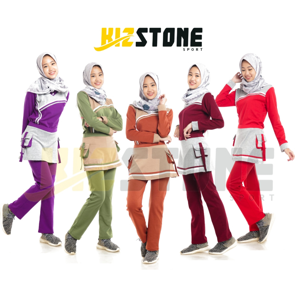 Setelan Baju Olahraga Senam Wanita / Baju Senam Muslimah / Baju Senam Wanita