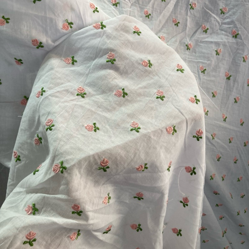 kain katun bordir / katun bordir import