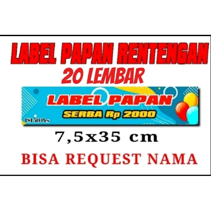 

Label papan mainan rentengan.