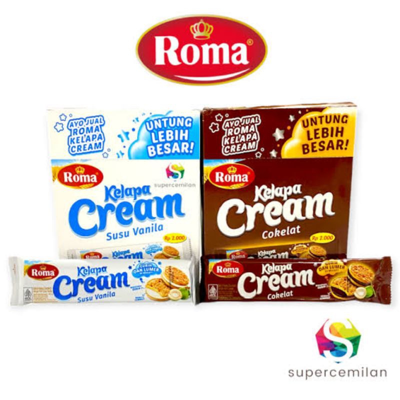 

ROMA KELAPA CREAM VANILLA | COKELAT NETTO 12 PCS