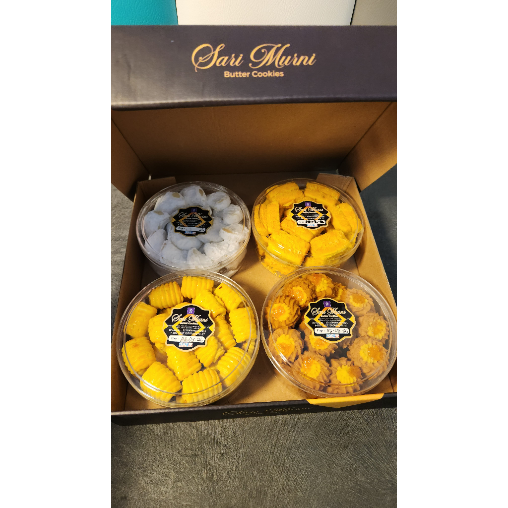 

Kue Lebaran Nastar Hampers Premium Isi 4 Toples Sari Murni